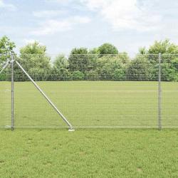 Clôture en fil soudé avec 13 piquets de 1.2x25 m en acier galvanisé