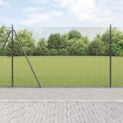 Ensemble de Poteaux de Clôture Set de 2 Gris Métal, PVC