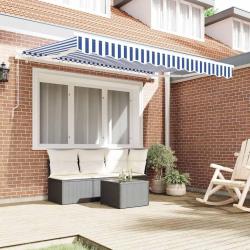 Tissu de remplacement de store pour cadre de 3,5 m x 2 m bleu et blanc