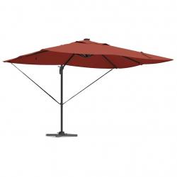 Parasol déporté Roma avec LEDs Terracotta 352x251x265 cm en aluminium