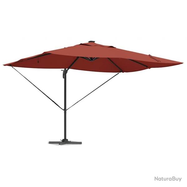 Parasol dport Roma avec LEDs Terracotta 352x251x265 cm en aluminium
