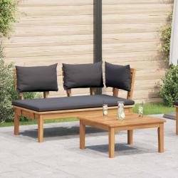 Ensemble de banc de jardin en bois massif de teck, 2 pièces