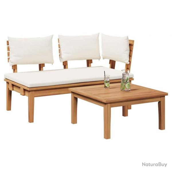 Ensemble de banc de jardin en bois massif Teck