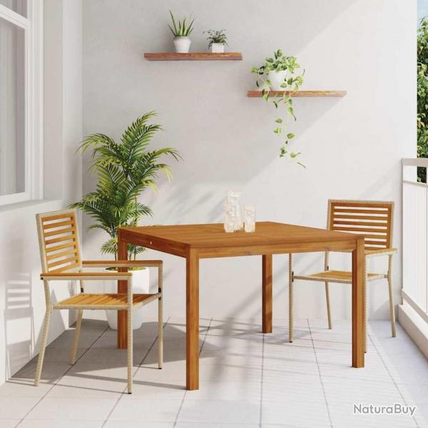 Ensemble de salle  manger de jardin beige 3 pcs Beige