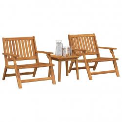 Ensemble de chaises de jardin avec table 3 pcs en bois d'acacia