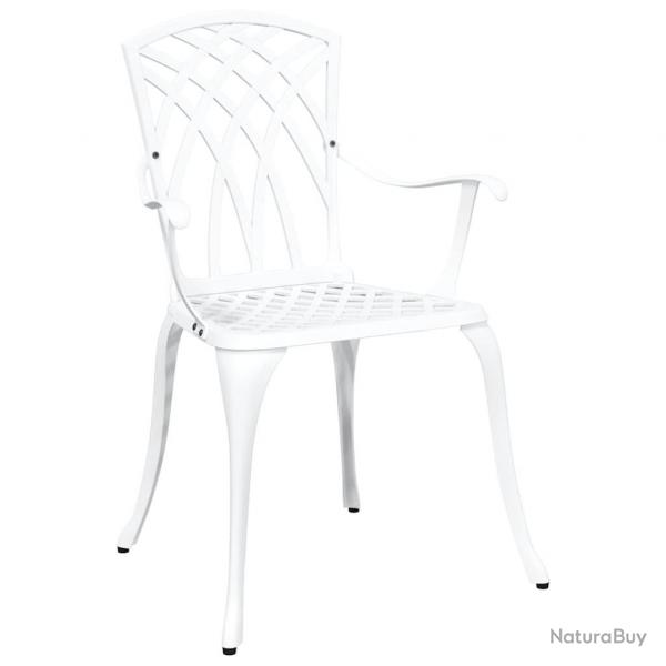 Chaises de jardin 2 pcs Aluminium moul blanc