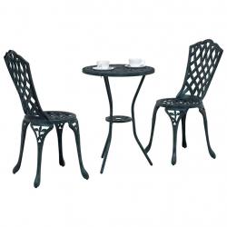 Ensemble Bistro de Jardin en Aluminium Couleur Verte 3 Pièces vidaXL