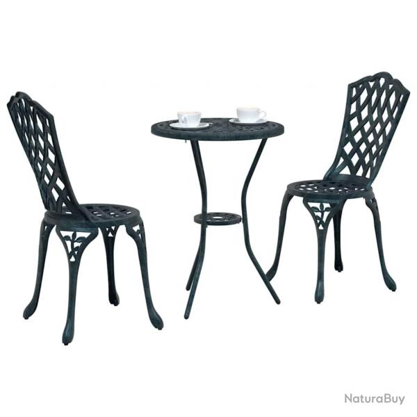 Ensemble Bistro de Jardin en Aluminium Couleur Verte 3 Pices vidaXL