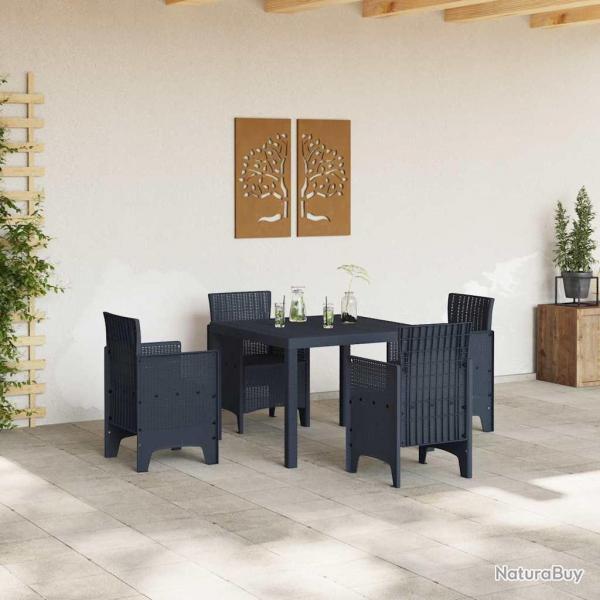 Ensemble de salle  manger de jardin 5 pcs Anthracite