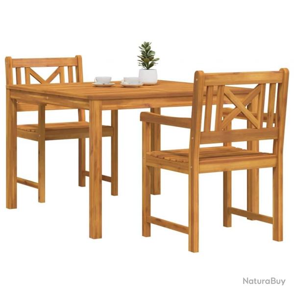 Ensemble de salle  manger de jardin , 3 pices en bois massif d'acacia