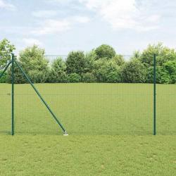 Clôture en Fil Soudé avec 13 Piquets Verts 1.6x25 m en Acier