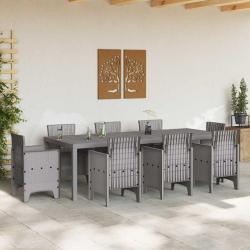 Table de jardin Gris clair 250x100x73 cm Poly Rattan
