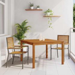 Ensemble de salle à manger de jardin 3 pcs Gris
