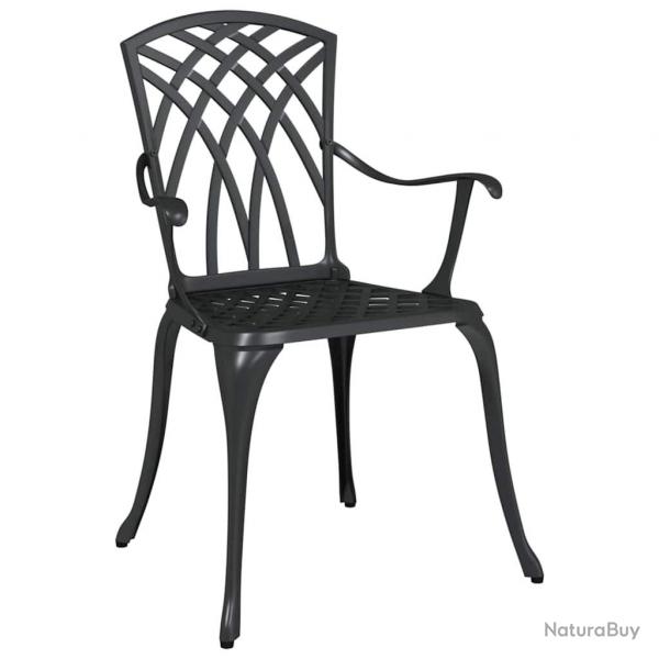 Chaises de jardin 2 pcs Aluminium coul Noir