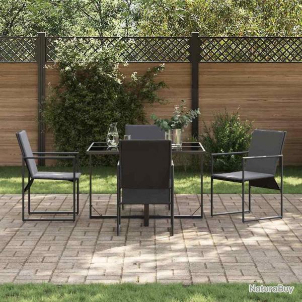 Ensemble de salle  manger de jardin 6 pices avec coussins en acier et textilne