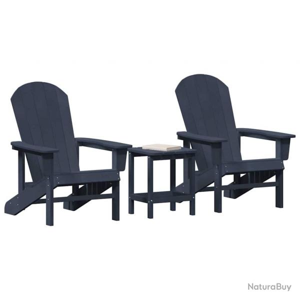 Ensemble de Jardin 3 Pices Bleu Marine HDPE