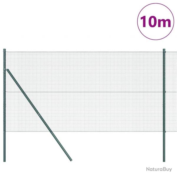 Ensemble de poteaux de clture Ensemble de 2 Vert Acier, PVC