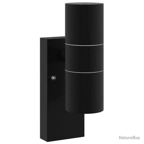 Appliques murales extrieures 2 pcs Noir Acier inoxydable IP44