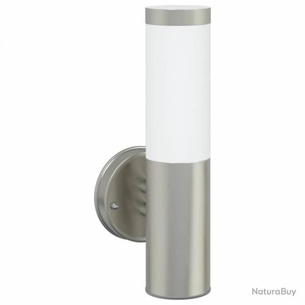 Applique Murale Extrieure 2 pcs Argent Acier Inoxydable IP44