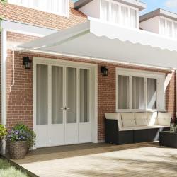 Tissu de Remplacement de Auvent pour Cadre de 6x3.5 m Blanc