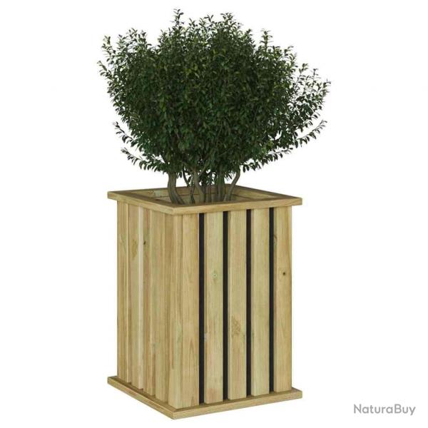 Jardinier en bois de pin trait, 33 x 33 x 45 cm