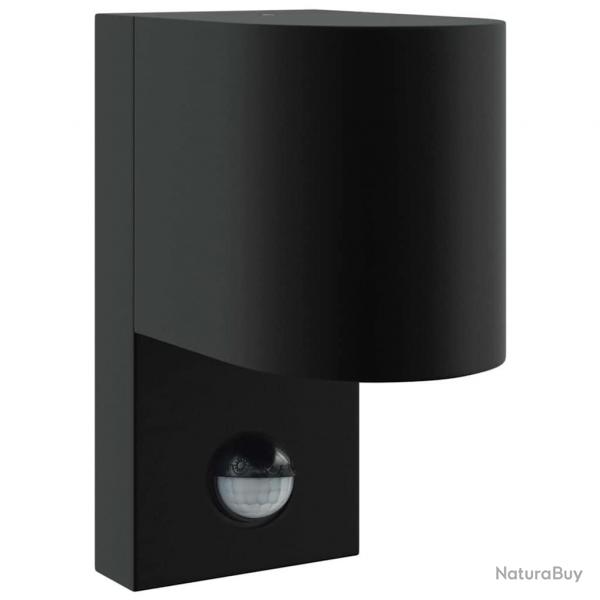 Appliques Murales Extrieures avec Dtecteur 2 pcs Acier Inoxydable Noir IP44