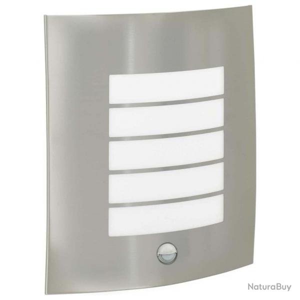 Lampes murales extrieures avec capteur 2 pcs Argent Acier inoxydable IP44