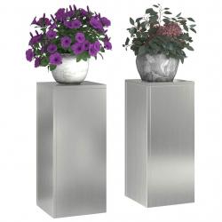 Supports de Plantes Extérieurs Pilier 2 pcs 24x24x55 cm Acier Galvanisé