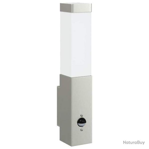 Appliques murales d'extrieur avec capteur 2 pcs Acier inoxydable Argent IP44