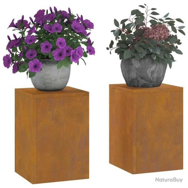 Supports de Plantes Extrieurs Pillar 2 pcs 24x24x35 cm Acier Rsistant aux Intempries