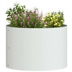 Pot en métal blanc Blanc Métal Moyen Incrustations décoratives