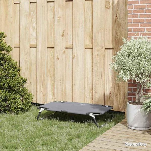 Lit Pliable Gris Clair pour Chien M en Tissu Oxford et Acier