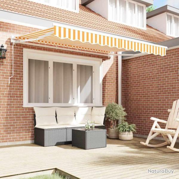 Tissu de remplacement pour store pour cadre de 3.5x2 m Jaune et blanc