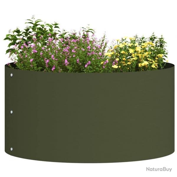Pot de fleurs vert olive Vert olive Mtal Moyen Durable