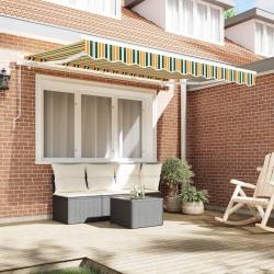 Tissu de remplacement pour auvent pour cadre de 3x2.5 m vert et jaune