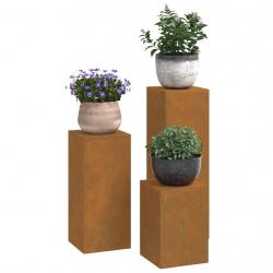 Supports de Plantes d'Extérieur Pillar 3 pcs Acier Résistant aux Intempéries