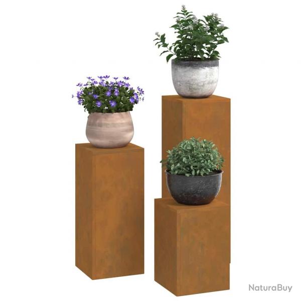 Supports de Plantes d'Extrieur Pillar 3 pcs Acier Rsistant aux Intempries