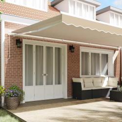 Tissu de Remplacement pour Auvent pour Cadre de 6x3 m Beige