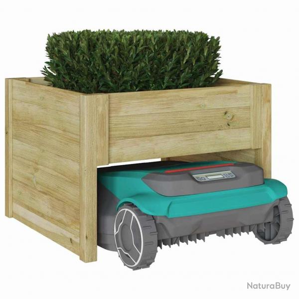 Garage pour tondeuse robot en bois de pin trait