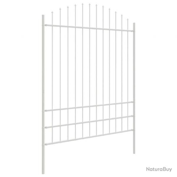 Clture de jardin , sommet en arc blanc, 1,7x2 m en acier.