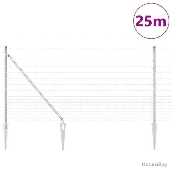Clture de champ 1,2 x 25 m en acier galvanis