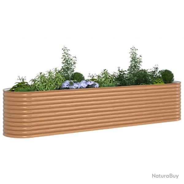 Jardinire de jardin surleve Effet bois Acier galvanis