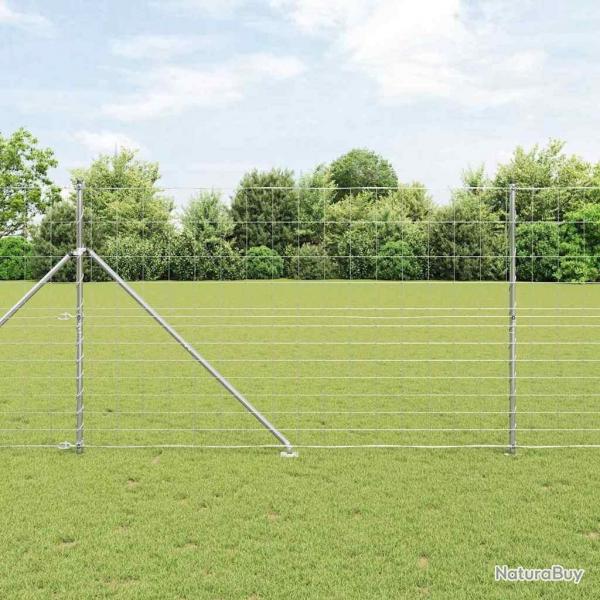 Clture de champ 1,5x25 m en acier galvanis