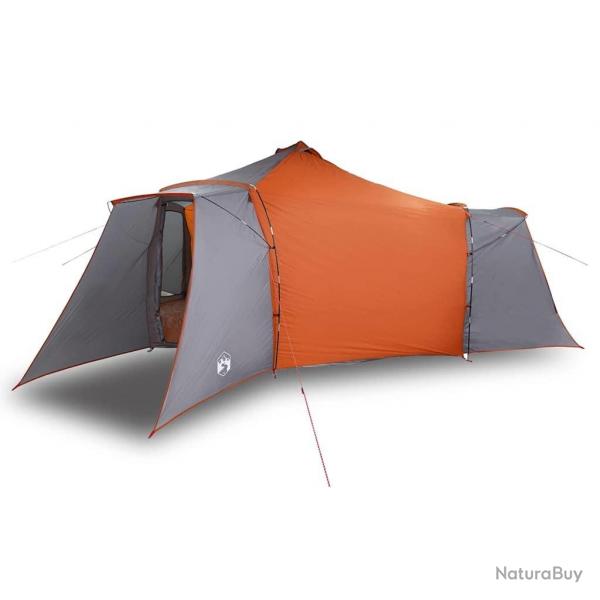 Tente avec toit avec vent Gris et orange 492 x 492 x 275 cm Polyester