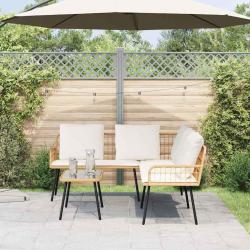 Canapé en L Naturel 231x173x78 cm en Poly Rattan