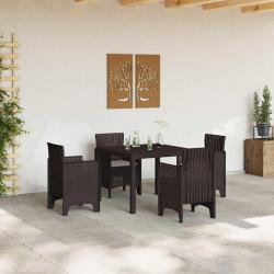 Ensemble de salle à manger de jardin 5 pcs Marron