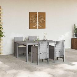 Set de salle à manger de jardin 5 pcs Gris clair