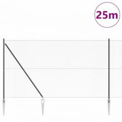 Clôtures Set de 2 Gris Métal 25 x 1,5 m Durable