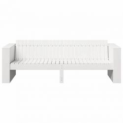 Canapé de jardin 3 places Blanc Bois Moyen Durable
