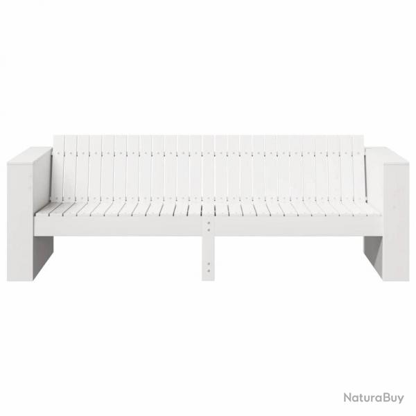 Canap de jardin 3 places Blanc Bois Moyen Durable